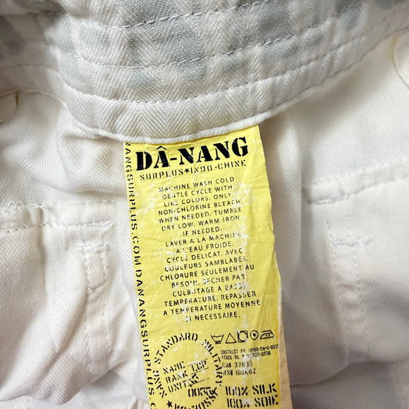 Da-NANG Silk Cargo Shorts Womens Small Ivory Belted Utility Casual Relaxed - Picture 9 of 10